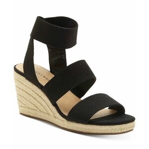 Lucky Brand Mindara  Black  Espadrille Wedge Sandals, 9